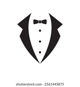 Tuxedo, bow tie icon', vector flat black trendy style illustration for web and app..eps
