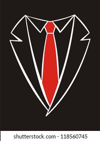  tuxedo with bow tie on a black  background