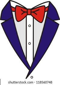  tuxedo with bow tie on a  white background