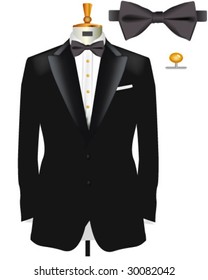 Tuxedo with Bow Tie - Vector Illustration made with gradient meshes