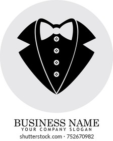 tuxedo with bow tie , vector illustration