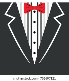  tuxedo with bow tie , vector illustration