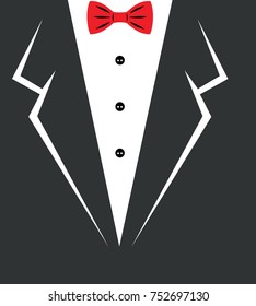  tuxedo with bow tie , vector illustration