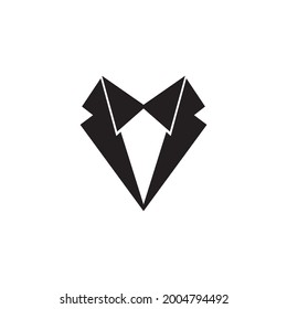 Tuxedo with bowtie logo design vector template