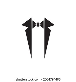 Tuxedo With Bowtie Logo Design Vector Template