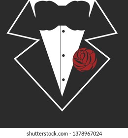 Tuxedo design for t-shirt print