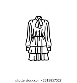 Tuxedo dress black line icon. Pictogram for web page, mobile app, promo.