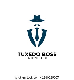 Tuxedo And Fedora Hat Logo, Clip Art Vector