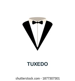 Tuxedo flat icon. Color simple element from wedding collection. Creative Tuxedo icon for web design, templates, infographics and more