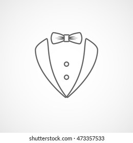 Tuxedo Gentleman Line Icon On White Background