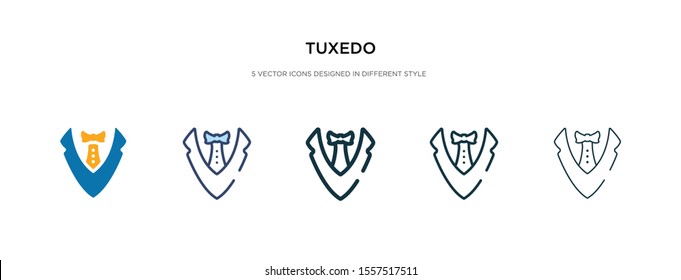 tuxedo icon in different style vector illustration. two colored and black tuxedo vector icons designed in filled, outline, line and stroke style can be used for web, mobile, ui
