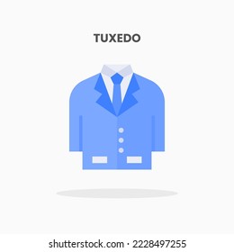 Tuxedo icon flat. Vector illustration on white background. Can used for web, app, digital product, presentation, UI and many more.