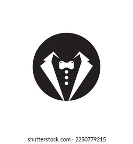 Icono de Tuxedo y plantilla de vector de símbolo