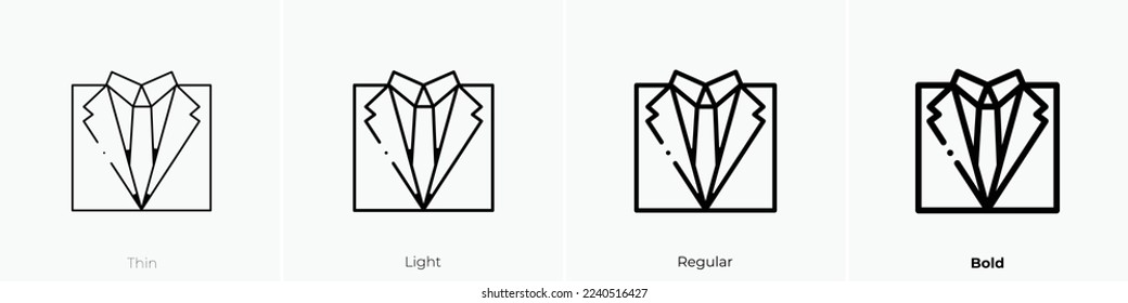 tuxedo icon. Thin, Light Regular And Bold style design isolated on white background