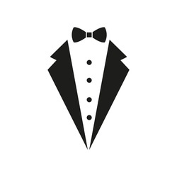 Tuxedo icon vector. Dinner jacket illustration sign. Suit symbol or logo.