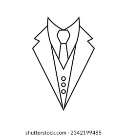 Tuxedo icon vector. Dinner jacket illustration sign. tux symbol or logo.