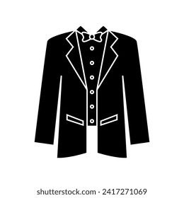 Tuxedo icon vector. Dinner jacket illustration sign. Suit symbol or logo.