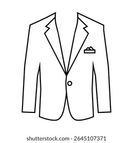 Tuxedo icon vector. Dinner jacket illustration sign. Suit symbol or logo.