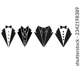 Tuxedo icon vector set. Dinner jacket illustration sign collection. tux symbol or logo.