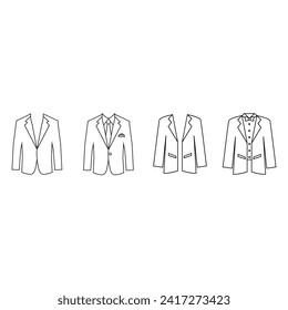 Tuxedo icon vector set. Dinner jacket illustration sign collection. Suit symbol or logo.