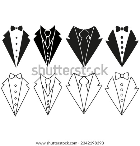 Tuxedo icon vector set. Dinner jacket illustration sign collection. tux symbol or logo.
