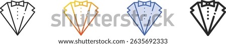 tuxedo icon.Thin Linear, Gradient, Blue Stroke and bold Style Design Isolated On White Background