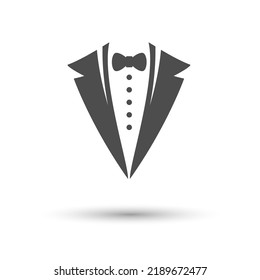 Tuxedo. An illustration template for a logo, sticker, brand or label. Icon for websites and applications. Flat style.