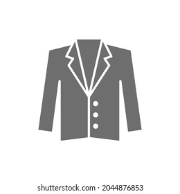 Tuxedo, jacket, coat grey icon. Isolated on white background