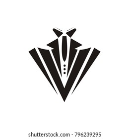 Tuxedo logo design illustration vintage hipster vector