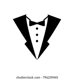 Tuxedo logo design illustration vintage hipster vector