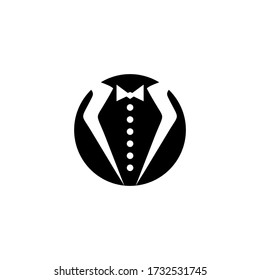 tuxedo logo design silhouette vector