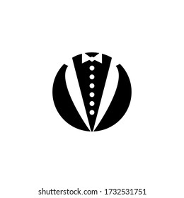vector de silueta de diseño de logotipo de tuxedo