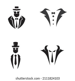 Plantilla de diseño vectorial del icono del logotipo de Tuxedo
