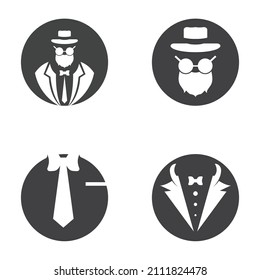 Tuxedo logo icon vector design template