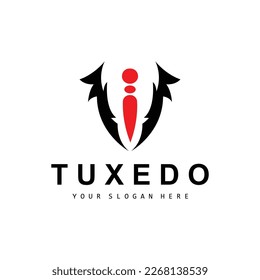 Tuxedo logo, Suit And Tie Vector, Men Suit Dress Tailor Design, Bow Tie Bowtie Icon, Vintage Classic Illustration