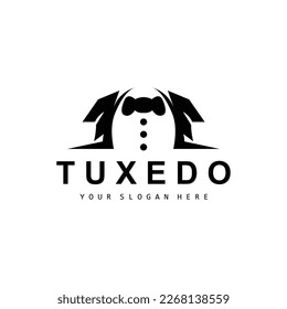 Tuxedo logo, Suit And Tie Vector, Men Suit Dress Tailor Design, Bow Tie Bowtie Icon, Vintage Classic Illustration