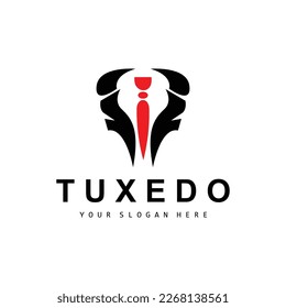 Tuxedo logo, Suit And Tie Vector, Men Suit Dress Tailor Design, Bow Tie Bowtie Icon, Vintage Classic Illustration