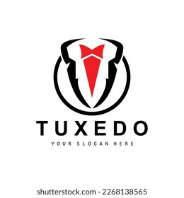 Tuxedo logo, Suit And Tie Vector, Men Suit Dress Tailor Design, Bow Tie Bowtie Icon, Vintage Classic Illustration