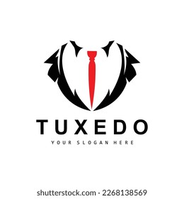 Tuxedo logo, Suit And Tie Vector, Men Suit Dress Tailor Design, Bow Tie Bowtie Icon, Vintage Classic Illustration