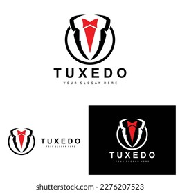 Tuxedo logo, Suit And Tie Vector, Men Suit Dress Tailor Design, Bow Tie Bowtie Icon, Vintage Classic Illustration