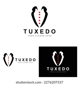 Tuxedo logo, Suit And Tie Vector, Men Suit Dress Tailor Design, Bow Tie Bowtie Icon, Vintage Classic Illustration