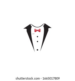 Diseño de ilustración de icono vectorial con logotipo Tuxedo 