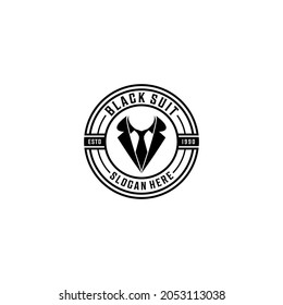 tuxedo logo template, vector, icon, in white background