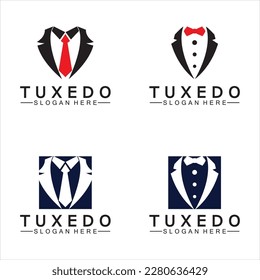 Diseño de ilustración de icono de vectores de la plantilla de logotipo de Tuxedo