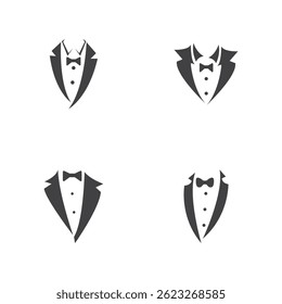 Tuxedo Man Business Logo Template Illustration