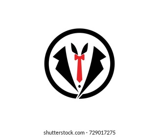 Tuxedo man logo design template