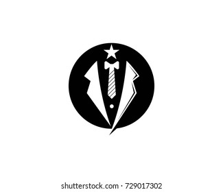 Tuxedo man logo design template