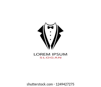 Tuxedo man logo design vector template