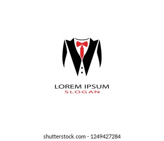 Tuxedo man logo design vector template