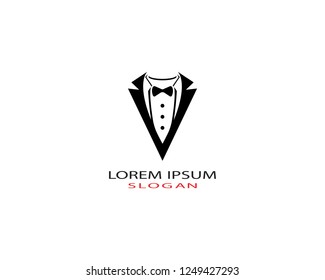 Tuxedo man logo design vector template